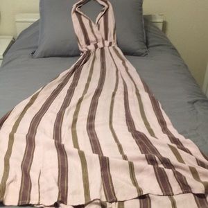 Urban Outfitters, petite striped halter maxi dress